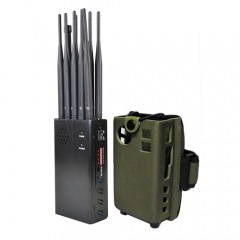 10 Antennas CellPhone GSM 4G WIFI GPS UHF VHF Jammer With Nylon Case