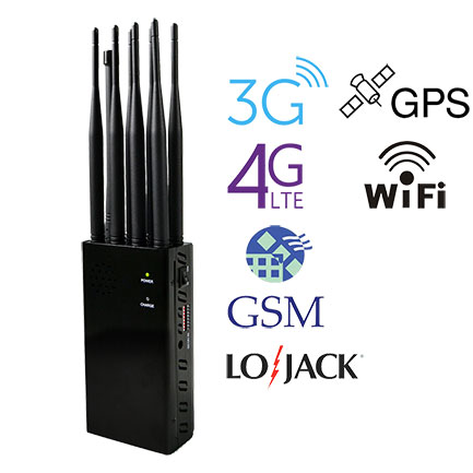 Plus 8 Antennas Portable 3G 4G GPS WiFi Lojack Cell Phone Jammer Bigger Heatsink And higher gain Antennas