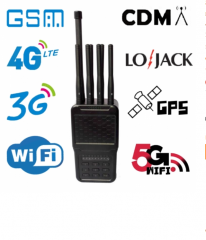 8 Antenas Handheld 5G Wifi jammer,8 Antennas Portable 2G 3G 4G Phone Jammer and All WiFI Signals Jammer (2.4G,5.8G)