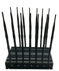 Adjustable 14 Antennas Powerful 3G 4G Phone Blocker& WiFi UHF VHF GPS Lojack All Bands Signal Jammer