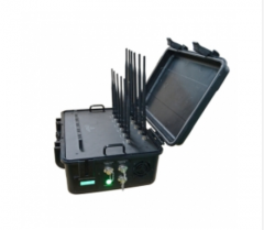 Suitcase High power Portable Jammer for 2G/3G/4G/5G,Handheld Jamming LOJACK GPS WIFI Up TO 80meters