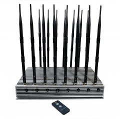 108 Watt World First 16 bands All-in-one Powerful cellphone WIFI 5G GPS LOJACK UHF VHF signal Jammer with 16 Antennas indoor using Adjustable With Infrared Remote Control jamming up to 100M