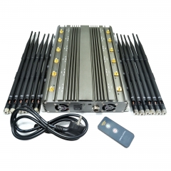 12 Antennas 70W Powerful Cellphone WIFI GPS LOJACK UHF VHF signal Jammer with Remote control jamming up to 80m