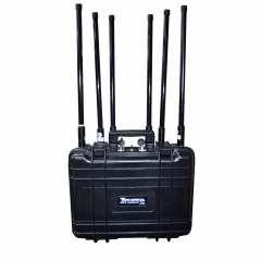 Portable Built-in Battery High-Power Drone Signal Jammer/UAV Blocker,Output 75W Jamming Up to 300m