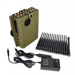 The Latest Handheld 16 Bands Cell Phone Signal Jammer With Nylon Cover,Blocking 2G 3G 4G Wi-Fi5G RF Signal Jammer,16Watt Jamming up to25m